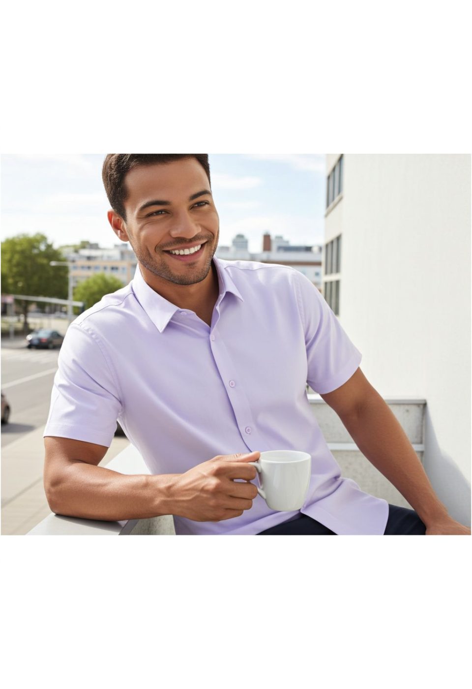 Slim Fit Kısa Kol Düz Renk Saten Erkek Gömlek 3GMK323030006 - Giovanni Fratelli