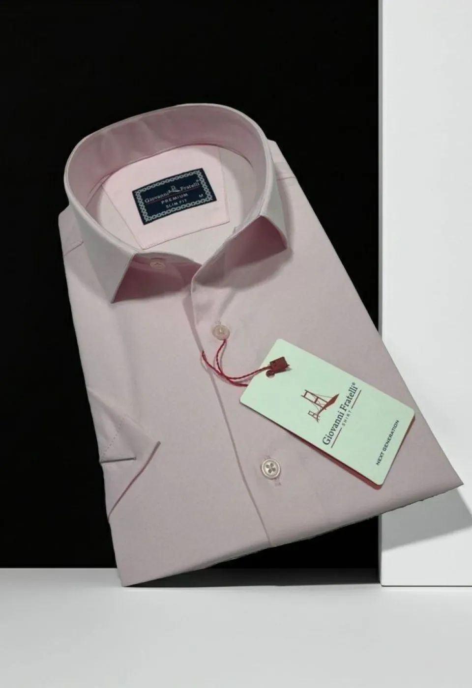 Slim Fit Kısa Kol Düz Renk Saten Erkek Gömlek 3GMK323030008