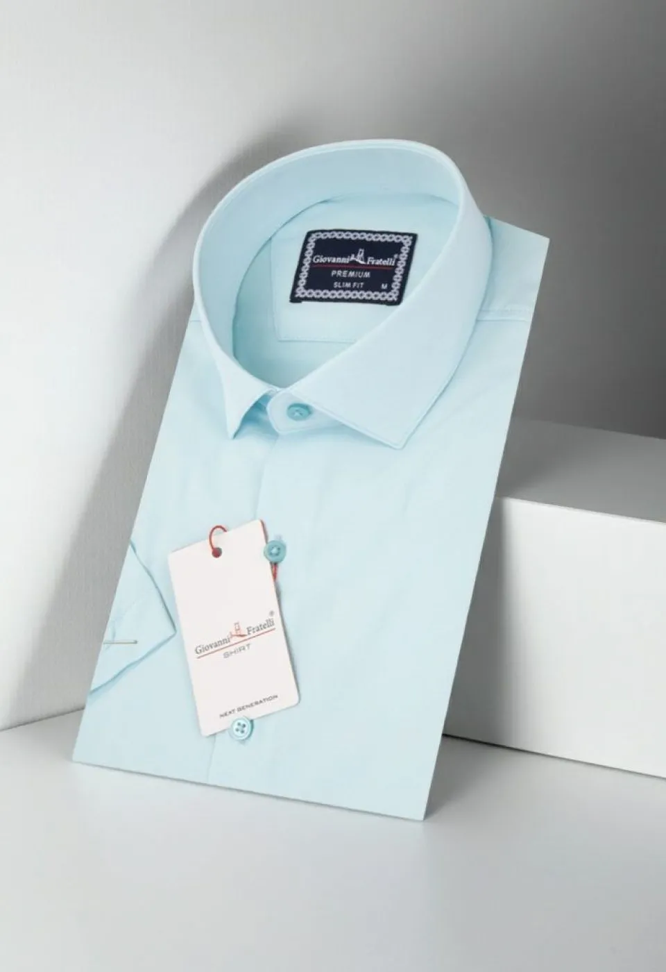 Slim Fit Kısa Kol Düz Renk Saten Erkek Gömlek 3GMK323030009
