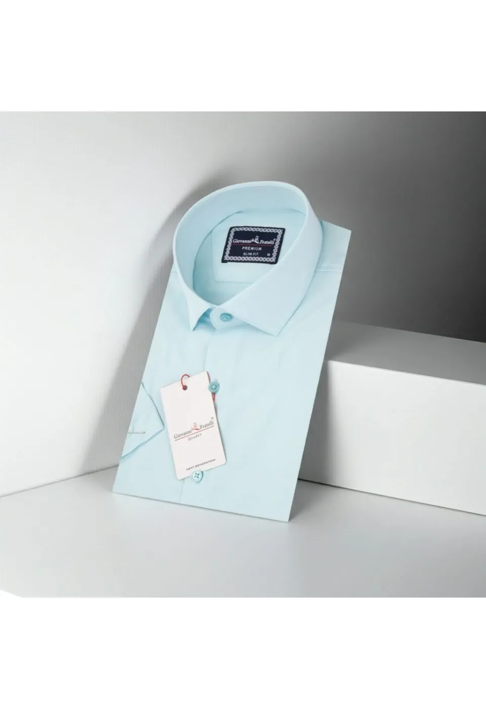 3030 CR K SATIN 009 Slim Fit Kısa Kol Düz Renk Saten Erkek Gömlek 3GMK323030009 - Giovanni Fratelli