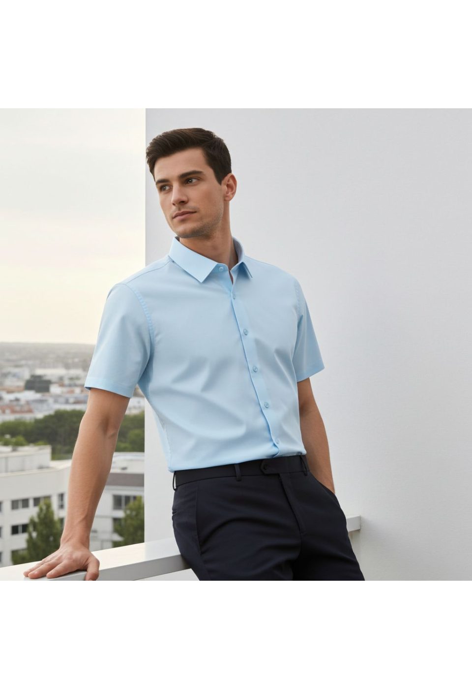 3030 CR K SATIN 009 Slim Fit Kısa Kol Düz Renk Saten Erkek Gömlek 3GMK323030009 - Giovanni Fratelli