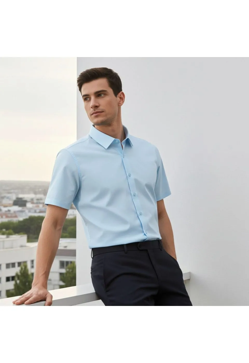 3030 CR K SATIN 009 Slim Fit Kısa Kol Düz Renk Saten Erkek Gömlek 3GMK323030009 - Giovanni Fratelli