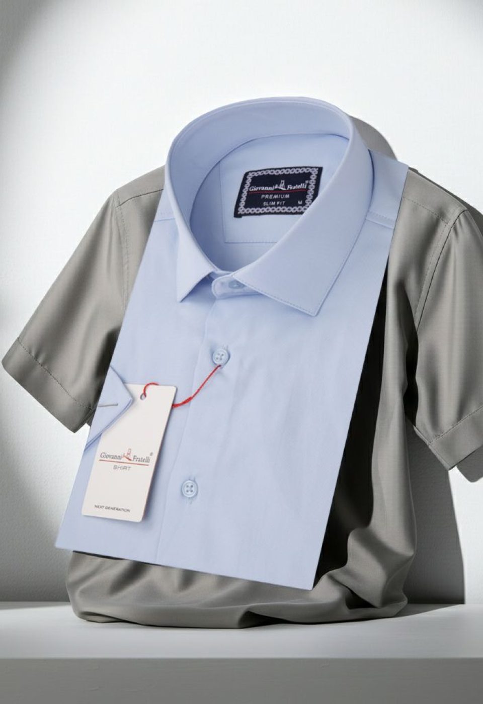 3030 CR K SATIN 010 Slim Fit Kısa Kol Düz Renk Saten Erkek Gömlek 3GMK323030010 - Giovanni Fratelli