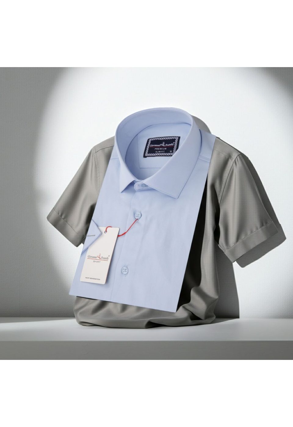 3030 CR K SATIN 010 Slim Fit Kısa Kol Düz Renk Saten Erkek Gömlek 3GMK323030010 - Giovanni Fratelli