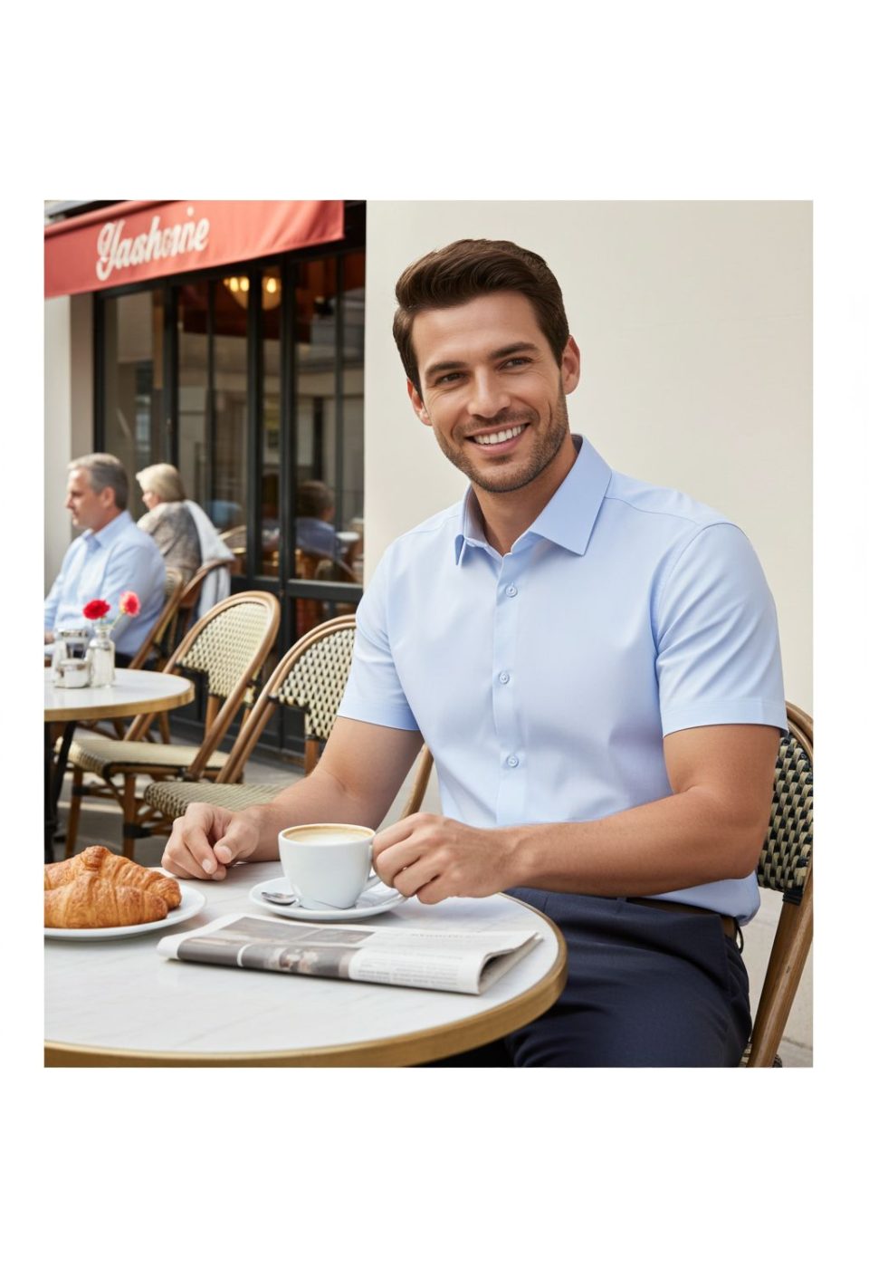 3030 CR K SATIN 010 Slim Fit Kısa Kol Düz Renk Saten Erkek Gömlek 3GMK323030010 - Giovanni Fratelli