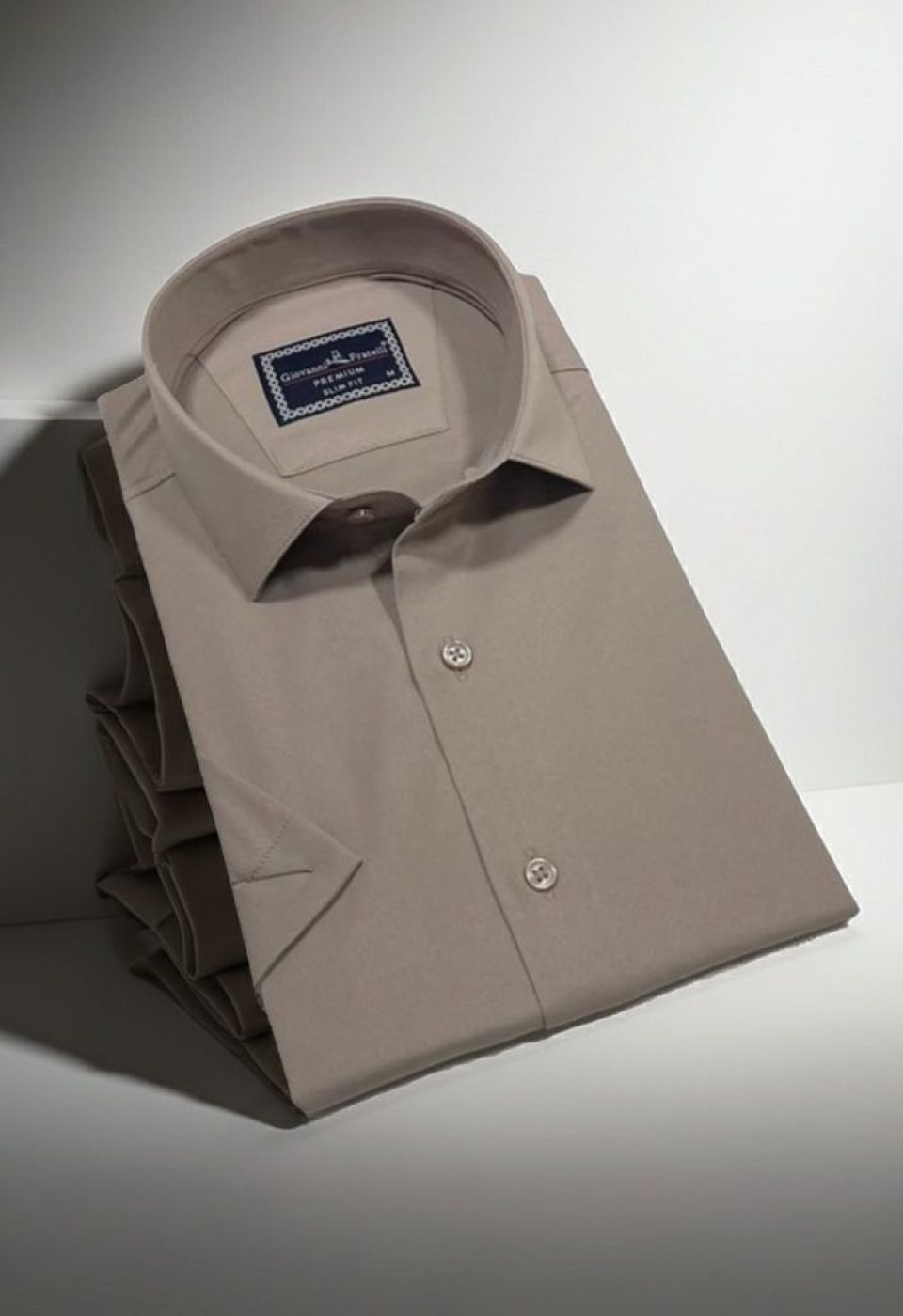 Slim Fit Kısa Kol Düz Renk Saten Erkek Gömlek 3GMK323030011 - Giovanni Fratelli