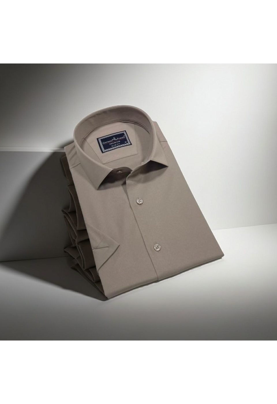 Slim Fit Kısa Kol Düz Renk Saten Erkek Gömlek 3GMK323030011 - Giovanni Fratelli