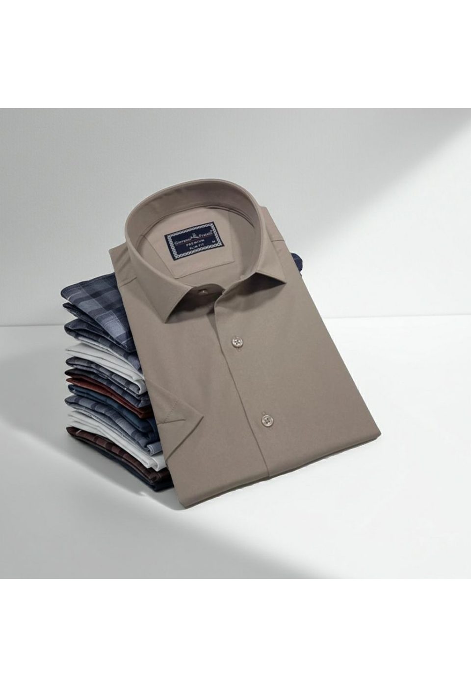 Slim Fit Kısa Kol Düz Renk Saten Erkek Gömlek 3GMK323030011 - Giovanni Fratelli