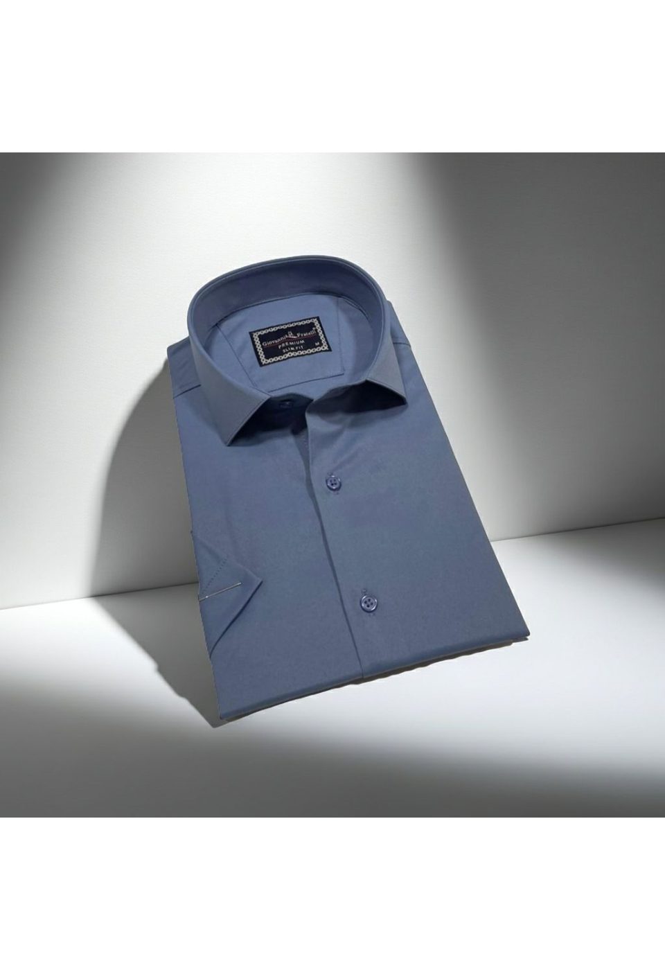Slim Fit Kısa Kol Düz Renk Saten Erkek Gömlek 3GMK323030012 - Giovanni Fratelli