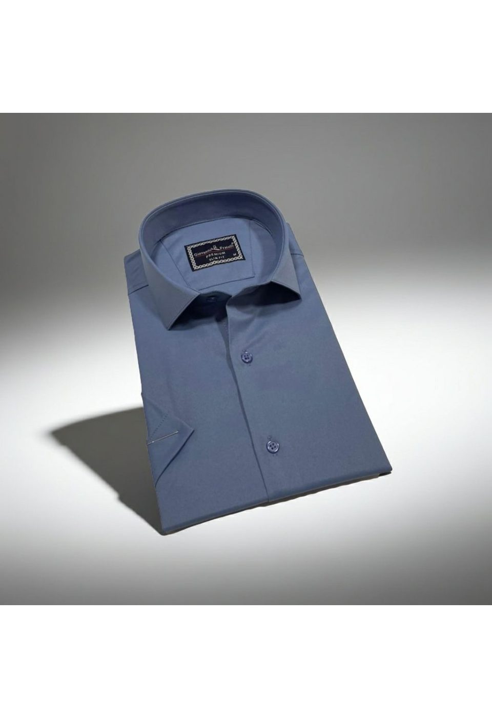 Slim Fit Kısa Kol Düz Renk Saten Erkek Gömlek 3GMK323030012 - Giovanni Fratelli