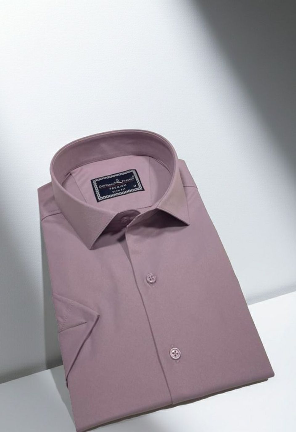 3030 CR K SATIN 013 Slim Fit Kısa Kol Düz Renk Saten Erkek Gömlek 3GMK323030013 - Giovanni Fratelli