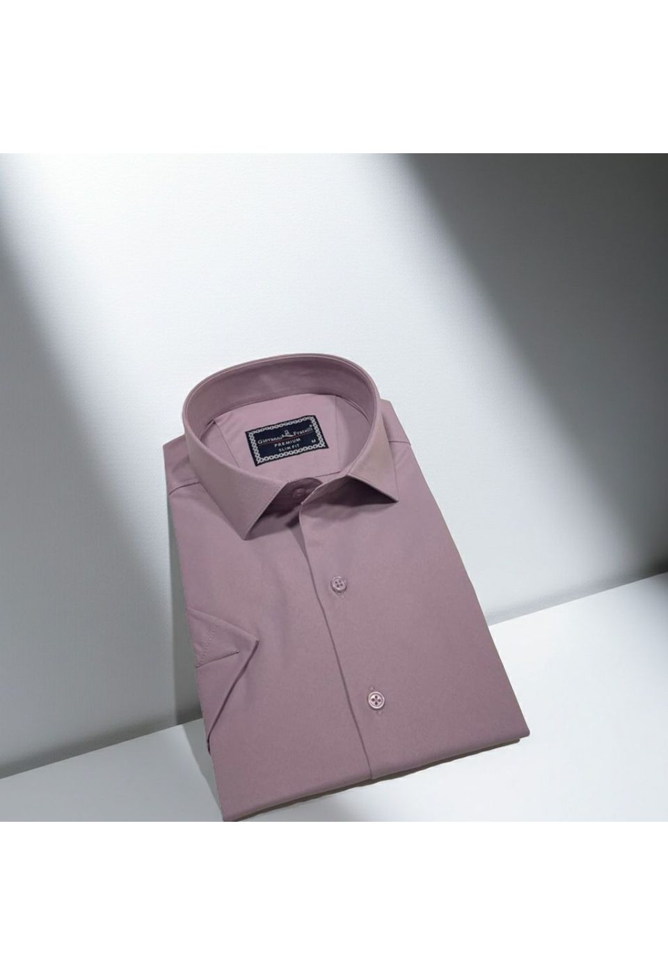 3030 CR K SATIN 013 Slim Fit Kısa Kol Düz Renk Saten Erkek Gömlek 3GMK323030013 - Giovanni Fratelli