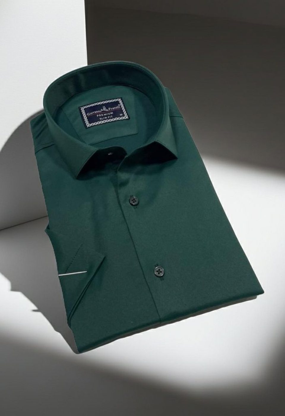 3030 CR K SATIN 014 Slim Fit Kısa Kol Düz Renk Saten Erkek Gömlek 3GMK323030014 - Giovanni Fratelli