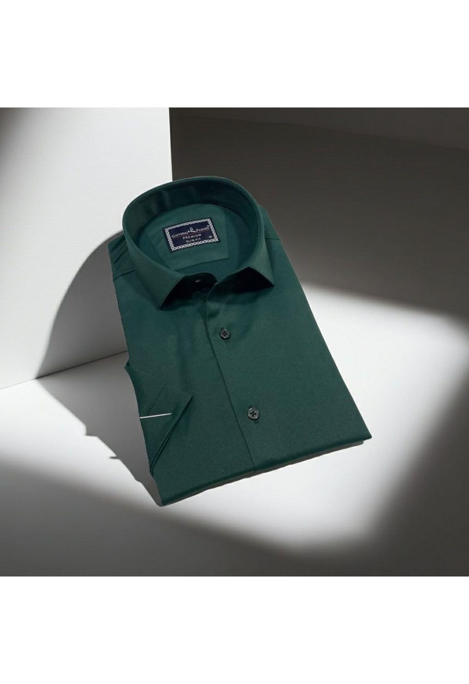 3030 CR K SATIN 014 Slim Fit Kısa Kol Düz Renk Saten Erkek Gömlek 3GMK323030014 - Giovanni Fratelli