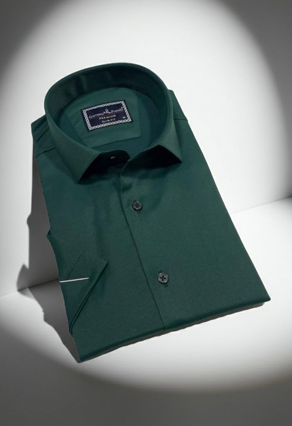 3030 CR K SATIN 014 Slim Fit Kısa Kol Düz Renk Saten Erkek Gömlek 3GMK323030014 - Giovanni Fratelli