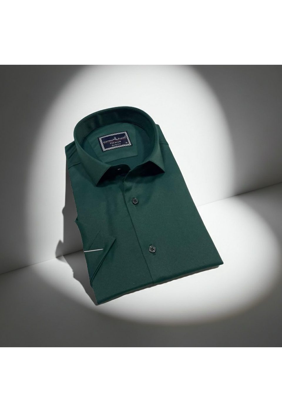 3030 CR K SATIN 014 Slim Fit Kısa Kol Düz Renk Saten Erkek Gömlek 3GMK323030014 - Giovanni Fratelli