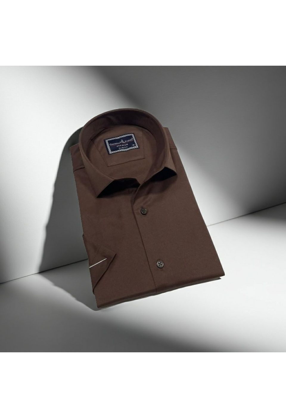 Slim Fit Kısa Kol Düz Renk Saten Erkek Gömlek 3GMK323030015 - Giovanni Fratelli