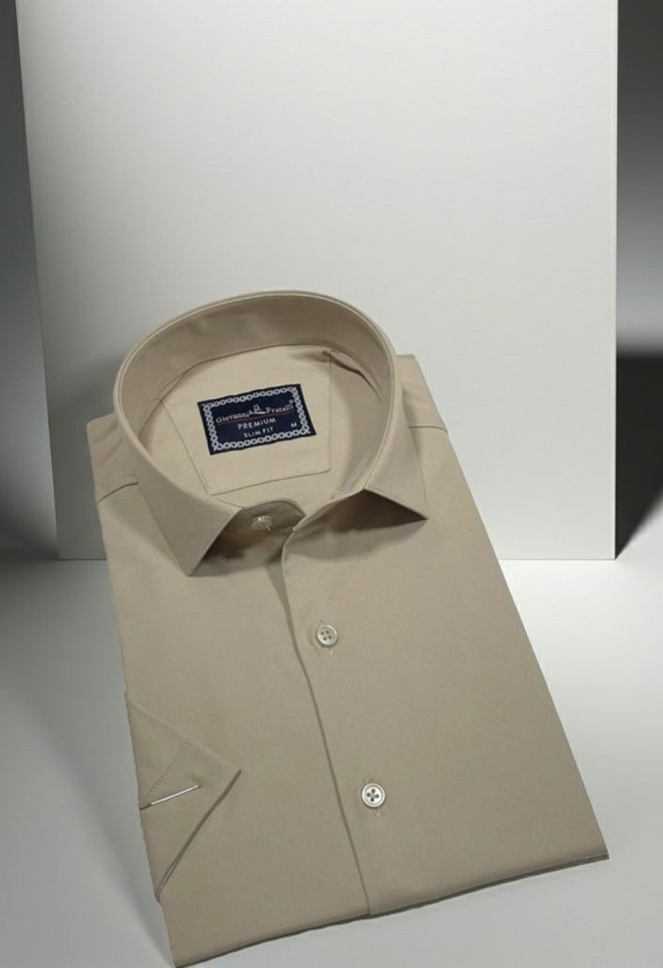 Slim Fit Kısa Kol Düz Renk Saten Erkek Gömlek 3GMK323030016 - Giovanni Fratelli