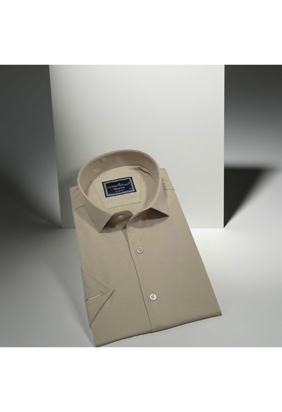 Slim Fit Kısa Kol Düz Renk Saten Erkek Gömlek 3GMK323030016 - Giovanni Fratelli