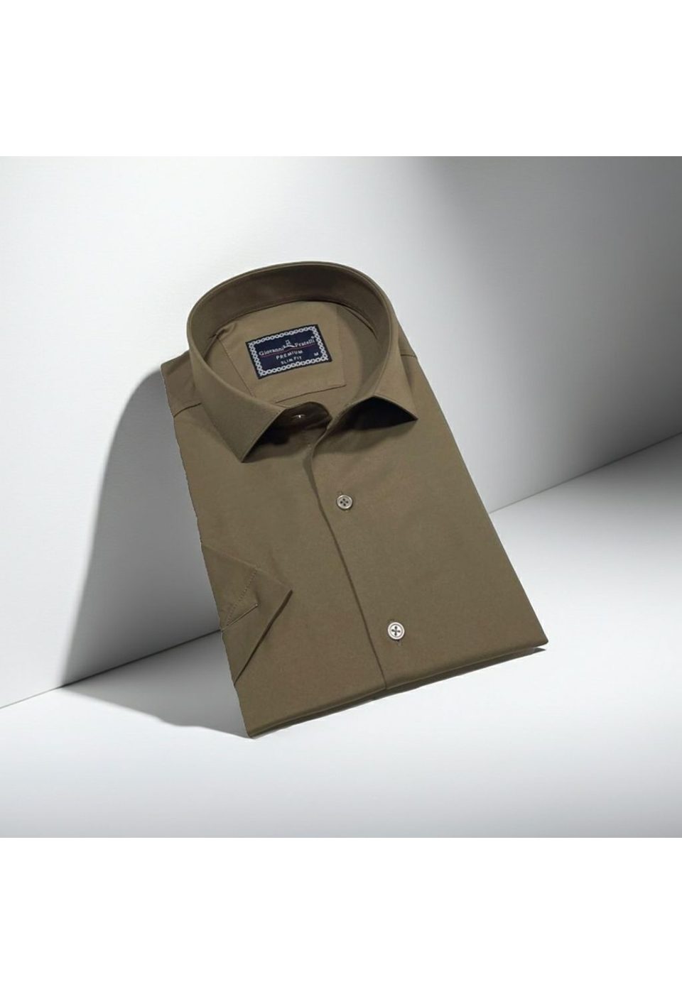 Slim Fit Kısa Kol Düz Renk Saten Erkek Gömlek 3GMK323030017 - Giovanni Fratelli