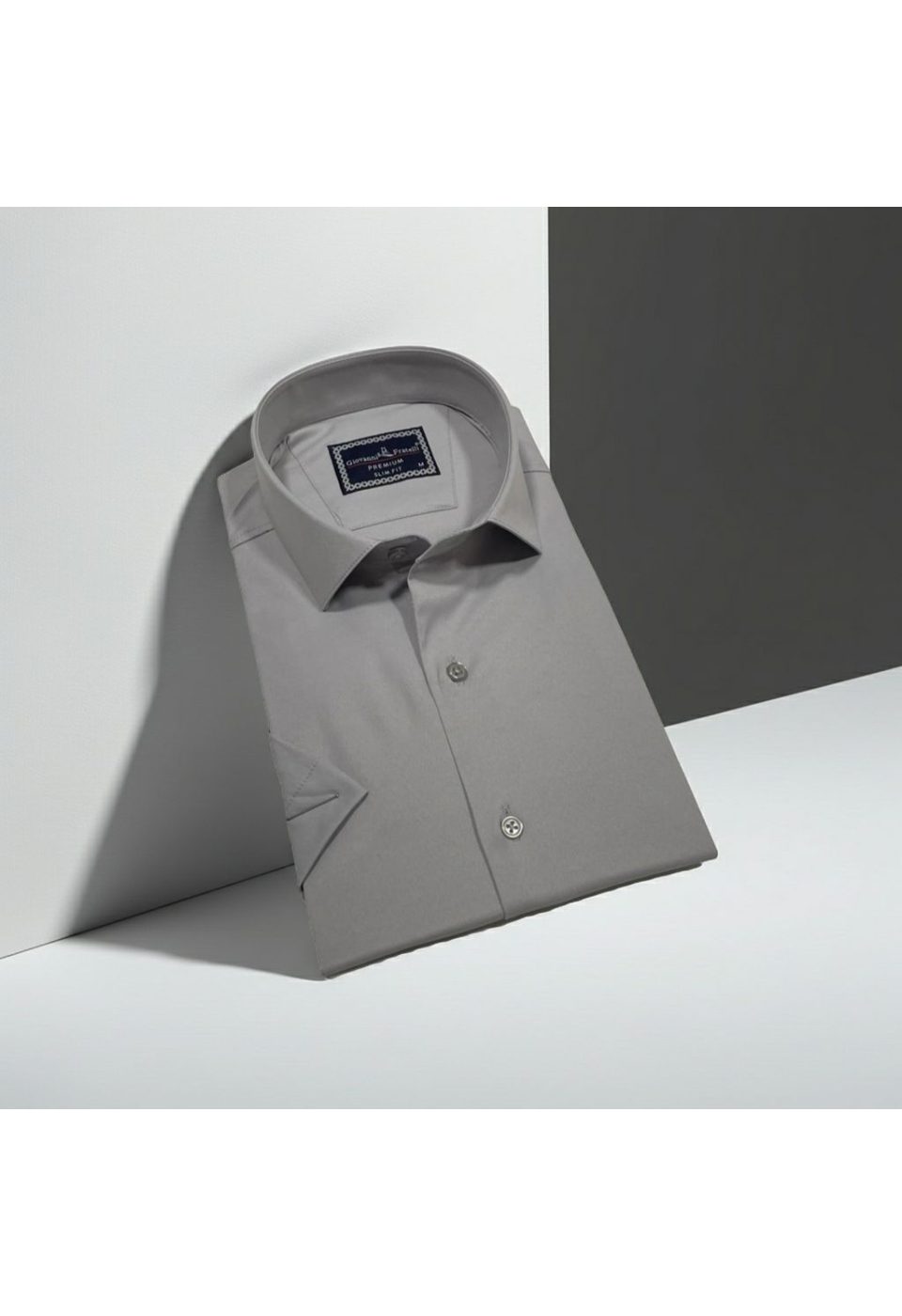 Slim Fit Kısa Kol Düz Renk Saten Erkek Gömlek 3GMK323030018 - Giovanni Fratelli