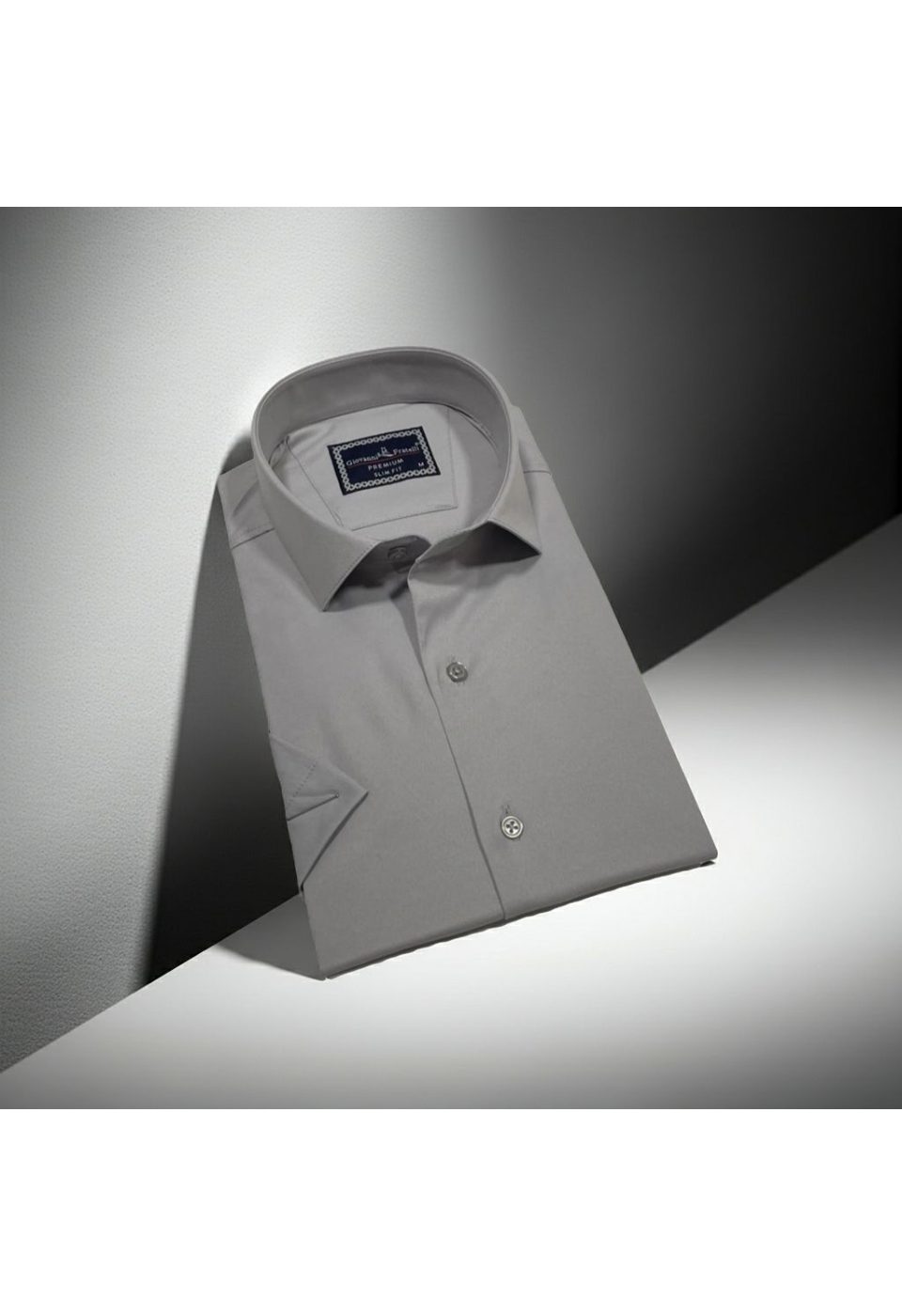 Slim Fit Kısa Kol Düz Renk Saten Erkek Gömlek 3GMK323030018 - Giovanni Fratelli