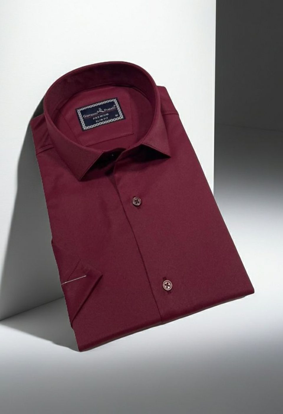 Slim Fit Kısa Kol Düz Renk Saten Erkek Gömlek 3GMK323030019 - Giovanni Fratelli