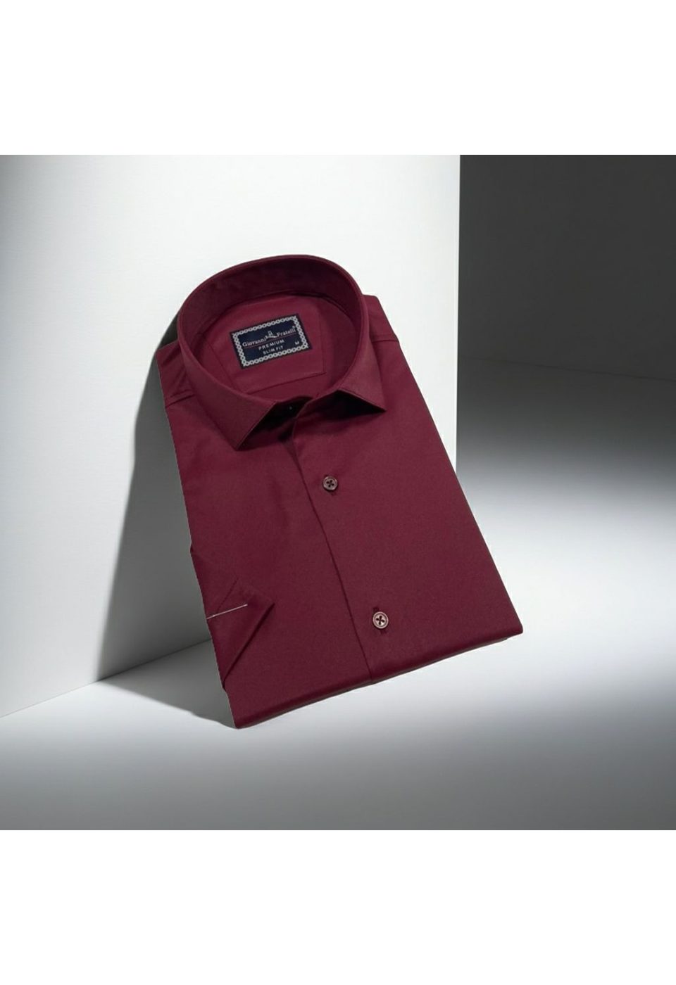 Slim Fit Kısa Kol Düz Renk Saten Erkek Gömlek 3GMK323030019 - Giovanni Fratelli
