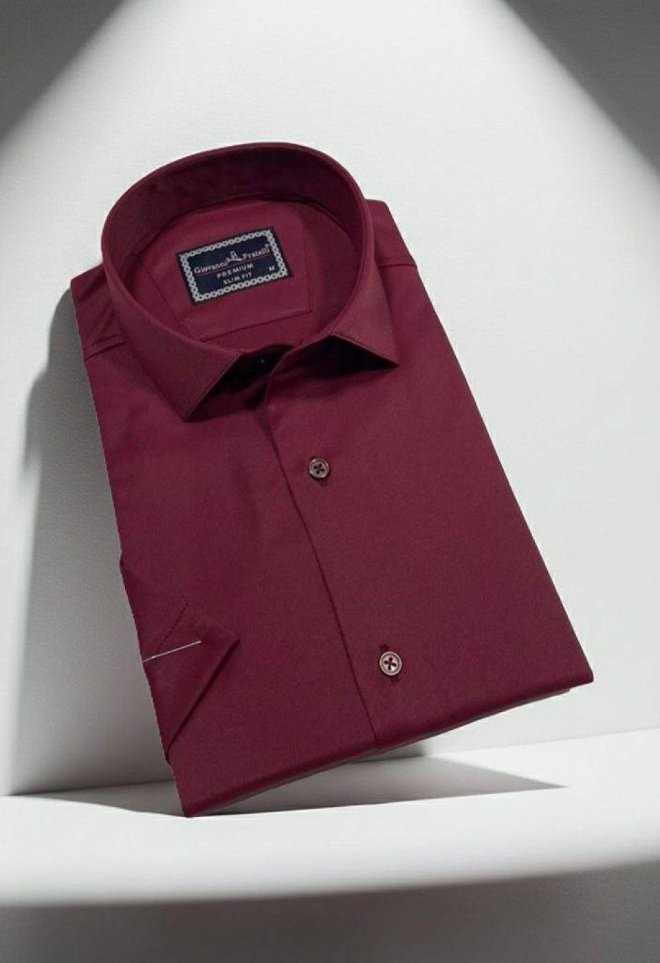 Slim Fit Kısa Kol Düz Renk Saten Erkek Gömlek 3GMK323030019 - Giovanni Fratelli