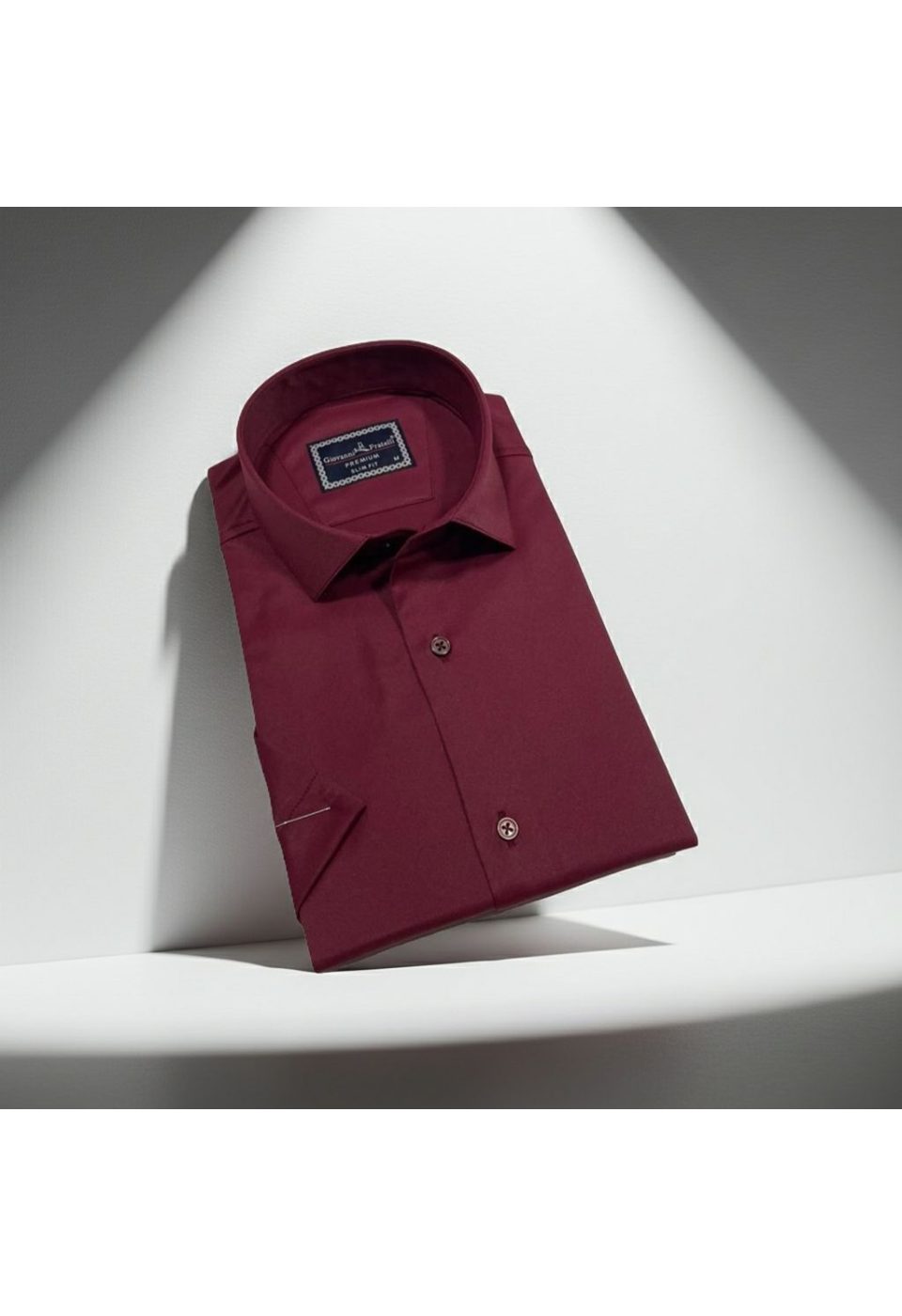 Slim Fit Kısa Kol Düz Renk Saten Erkek Gömlek 3GMK323030019 - Giovanni Fratelli