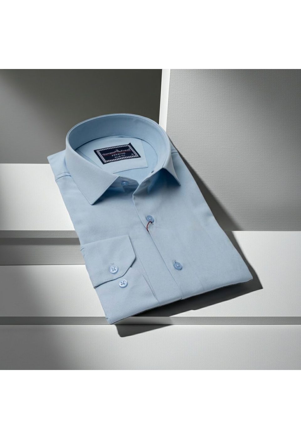 Slim Fit Uzun Kol Düz Renk Saten Erkek Gömlek 3GMK313030003 - Giovanni Fratelli