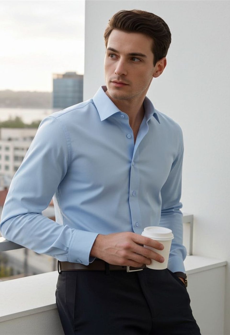 Slim Fit Uzun Kol Düz Renk Saten Erkek Gömlek 3GMK313030003 - Giovanni Fratelli