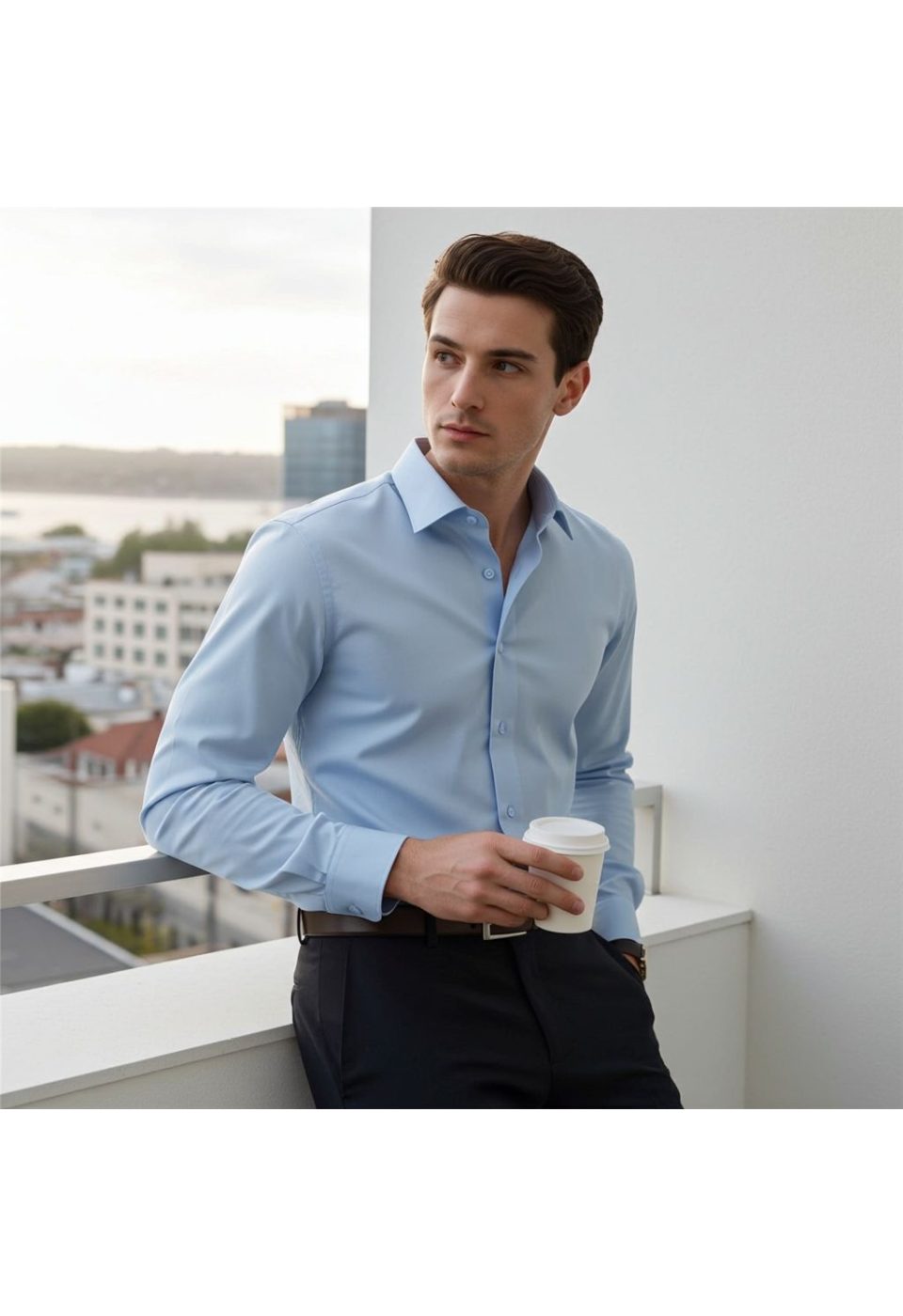 Slim Fit Uzun Kol Düz Renk Saten Erkek Gömlek 3GMK313030003 - Giovanni Fratelli