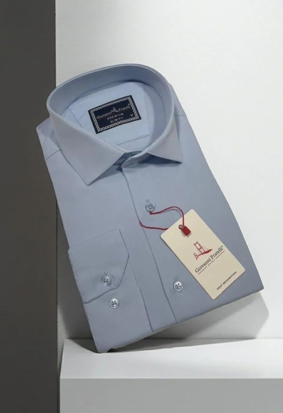 Slim Fit Uzun Kol Düz Renk Saten Erkek Gömlek 3GMK313030005 - Giovanni Fratelli