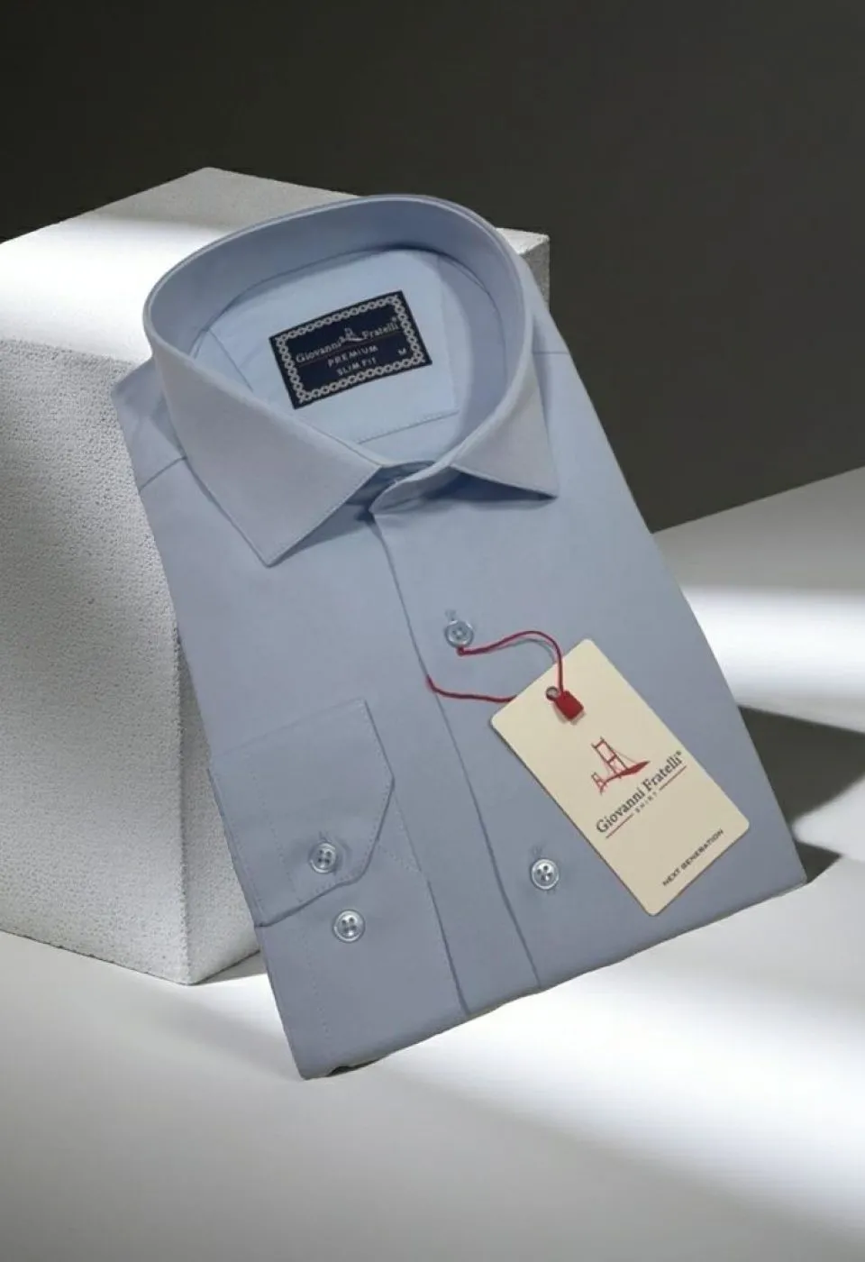Slim Fit Uzun Kol Düz Renk Saten Erkek Gömlek 3GMK313030005 - Giovanni Fratelli