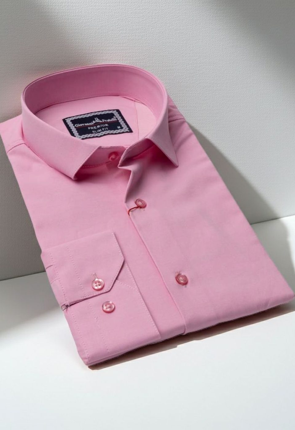 Slim Fit Uzun Kol Düz Renk Saten Erkek Gömlek 3GMK313030006