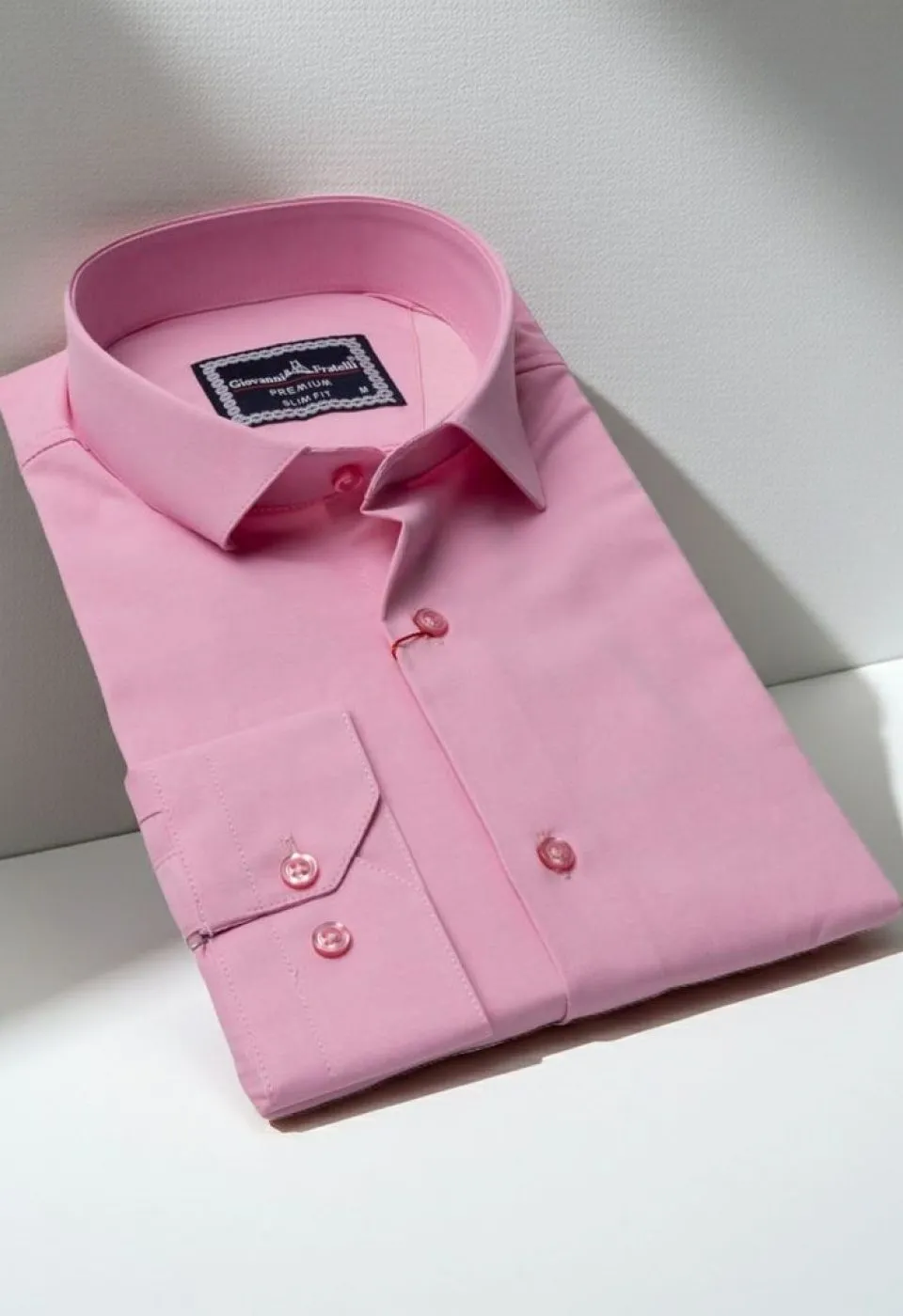 Slim Fit Uzun Kol Düz Renk Saten Erkek Gömlek 3GMK313030006
