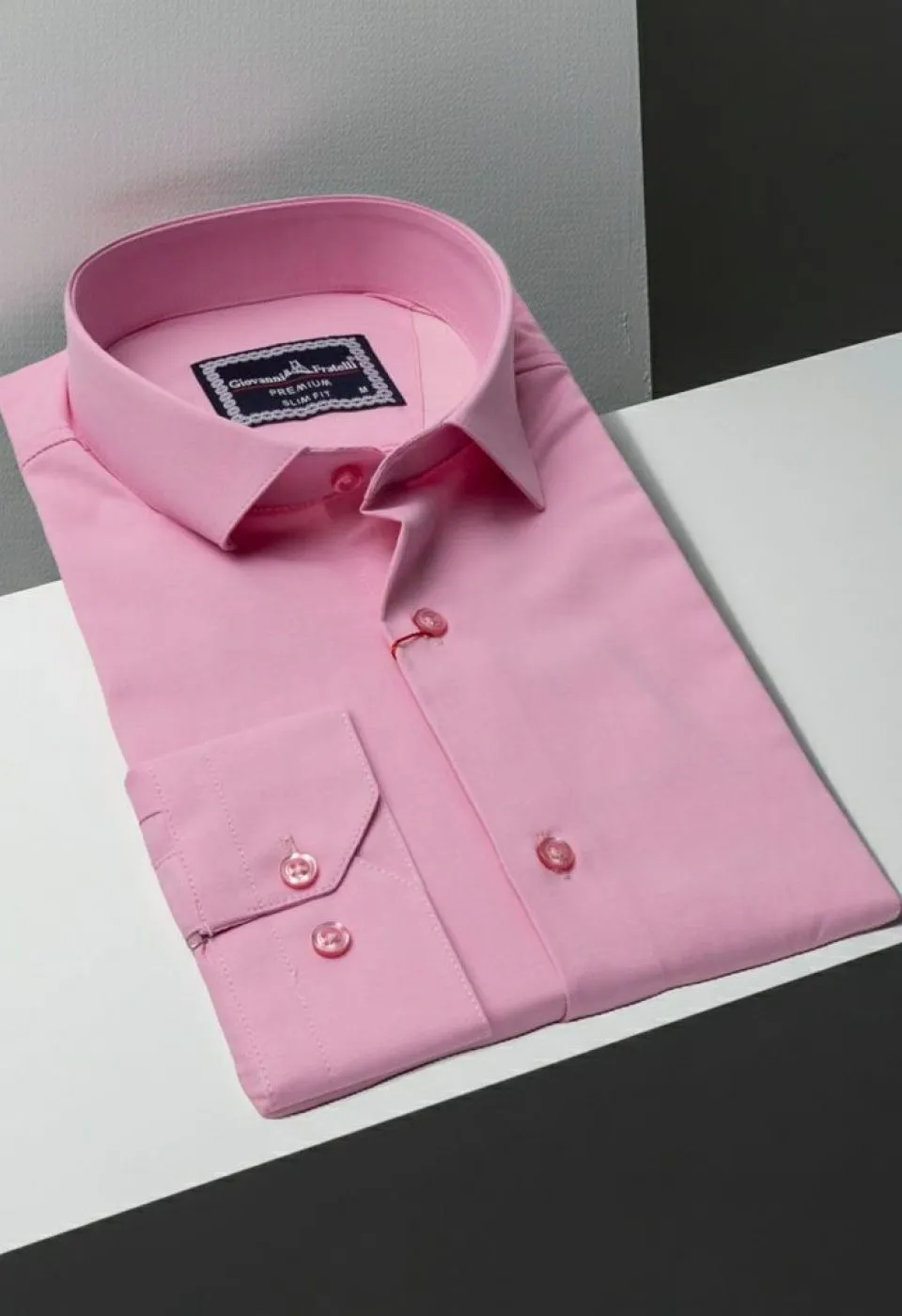 Slim Fit Uzun Kol Düz Renk Saten Erkek Gömlek 3GMK313030006