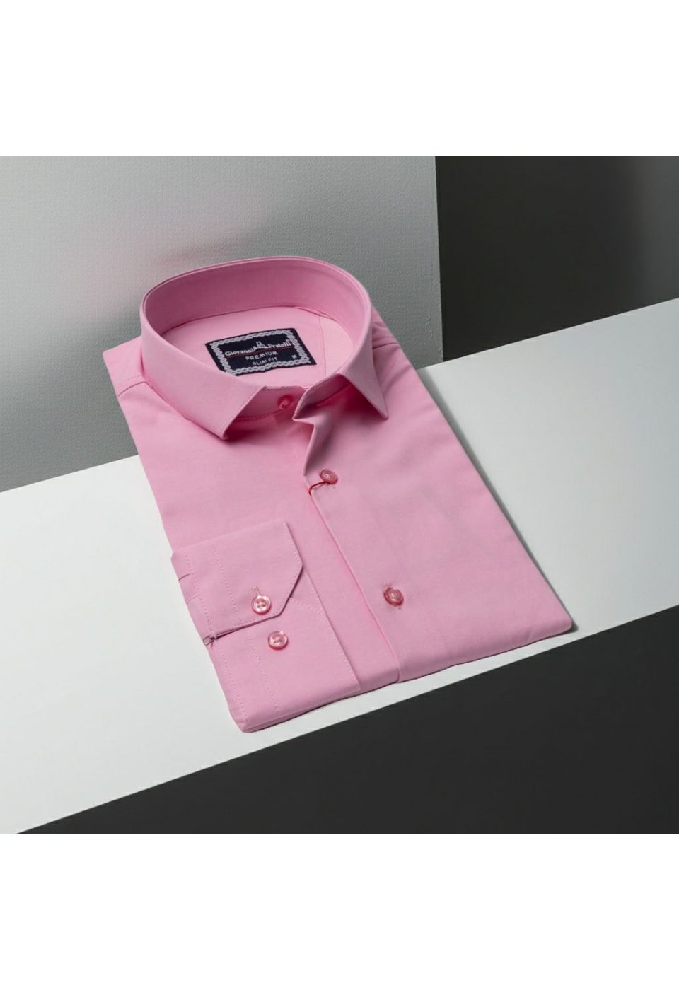 Slim Fit Uzun Kol Düz Renk Saten Erkek Gömlek 3GMK313030006 - Giovanni Fratelli