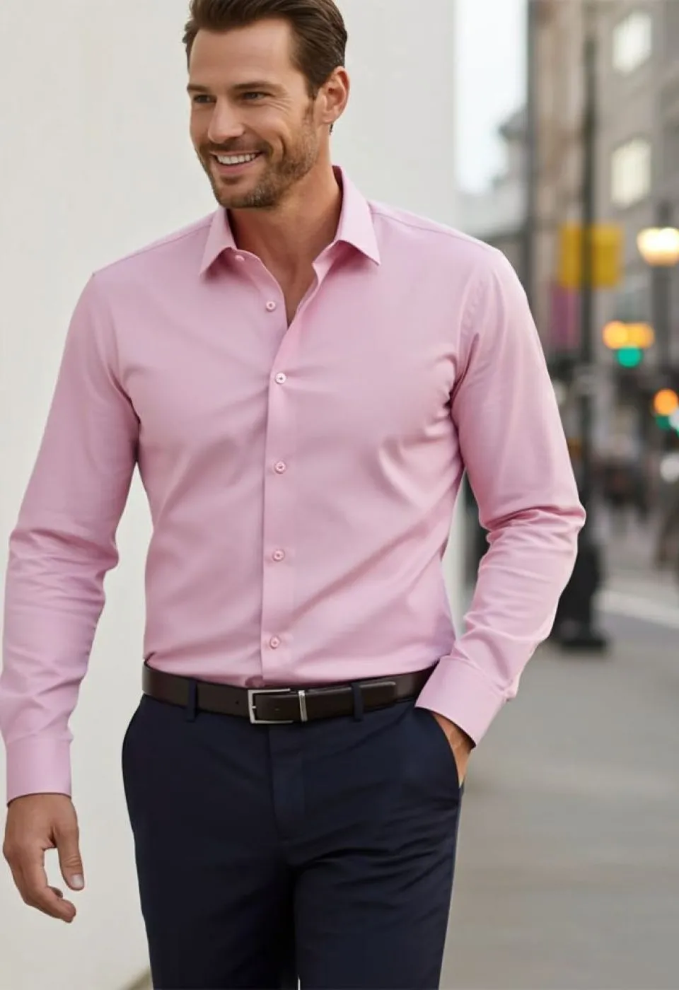 Slim Fit Uzun Kol Düz Renk Saten Erkek Gömlek 3GMK313030006 - Giovanni Fratelli