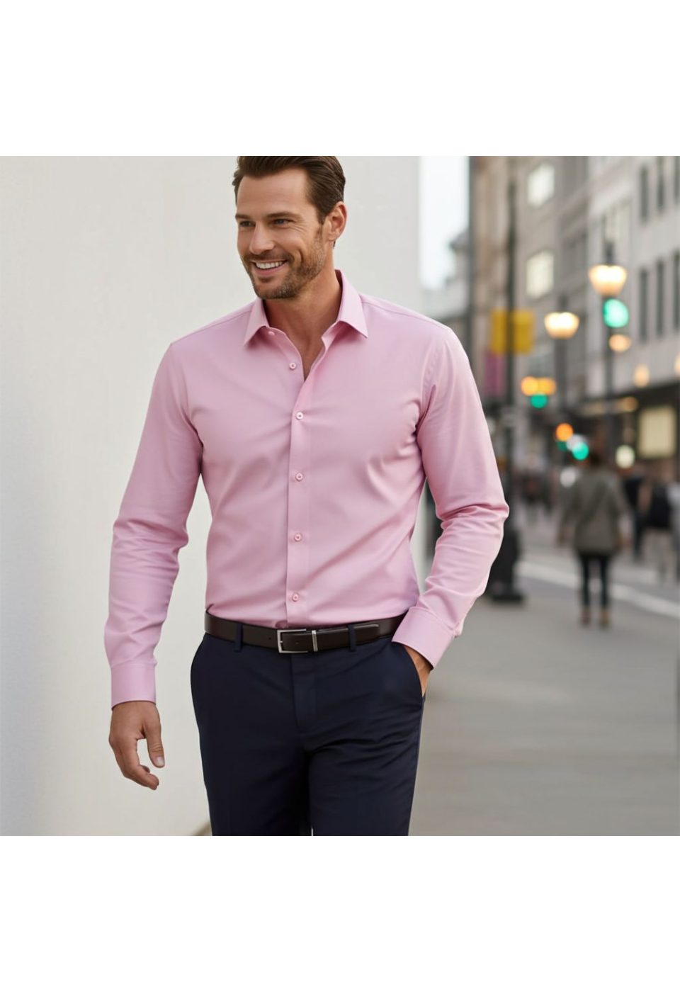 Slim Fit Uzun Kol Düz Renk Saten Erkek Gömlek 3GMK313030006 - Giovanni Fratelli