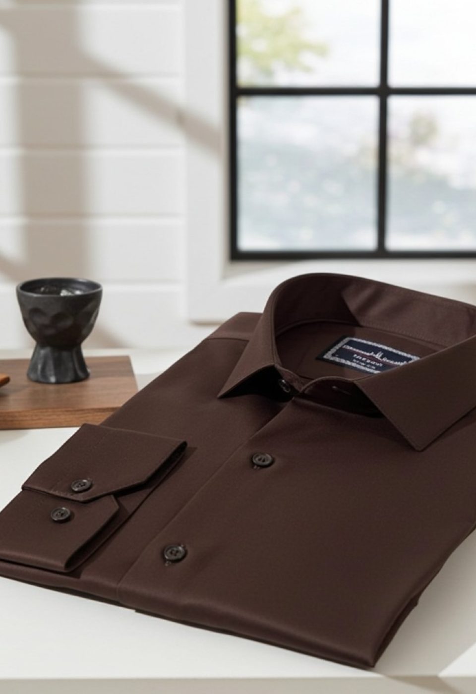 3030 CR SATIN 007 Slim Fit Uzun Kol Düz Renk Saten Erkek Gömlek 3GMK313030007 - Giovanni Fratelli