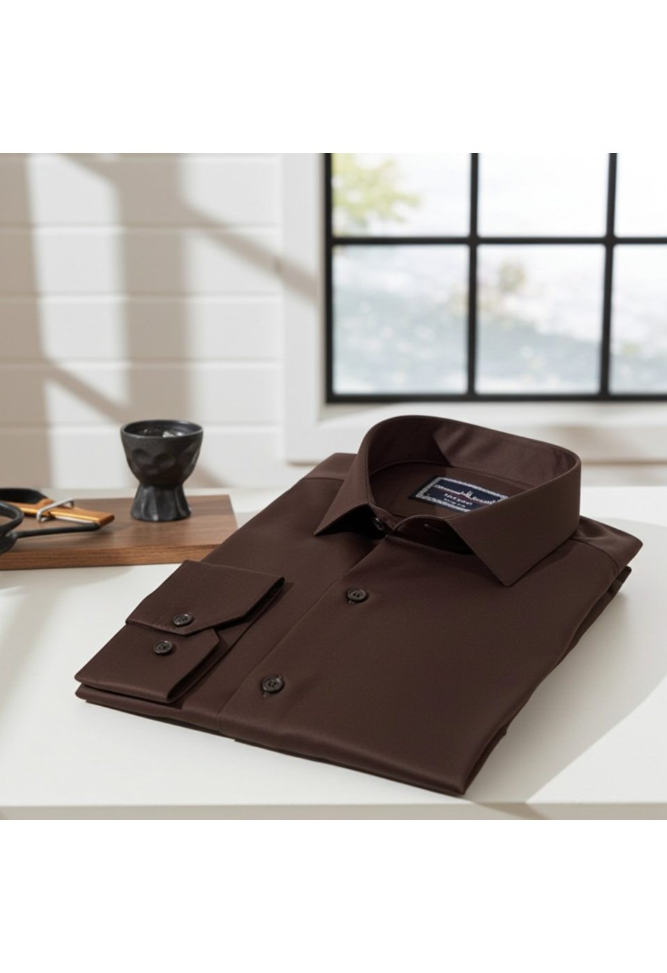 3030 CR SATIN 007 Slim Fit Uzun Kol Düz Renk Saten Erkek Gömlek 3GMK313030007 - Giovanni Fratelli