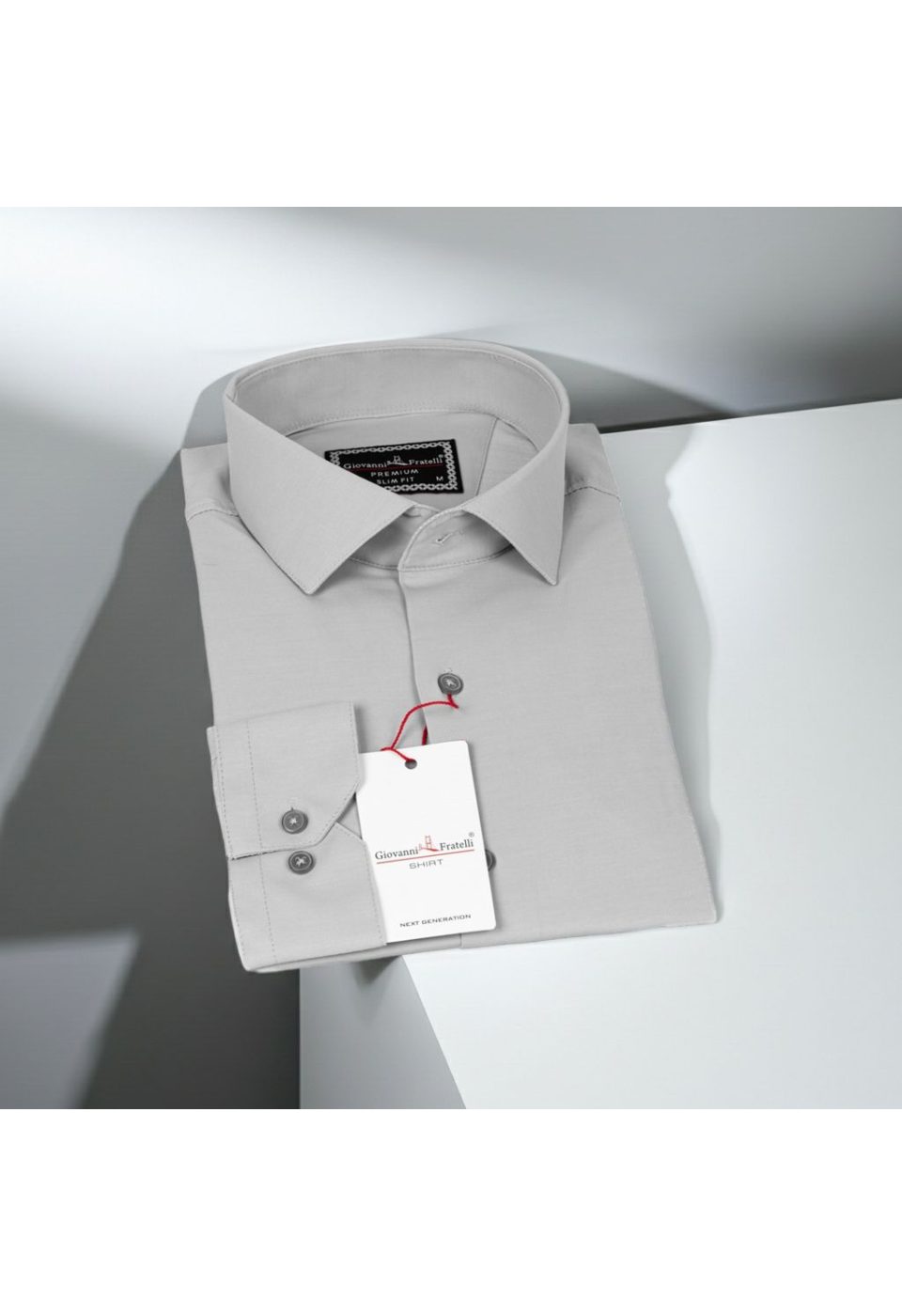 Slim Fit Uzun Kol Düz Renk Saten Erkek Gömlek 3GMK313030010 - Giovanni Fratelli
