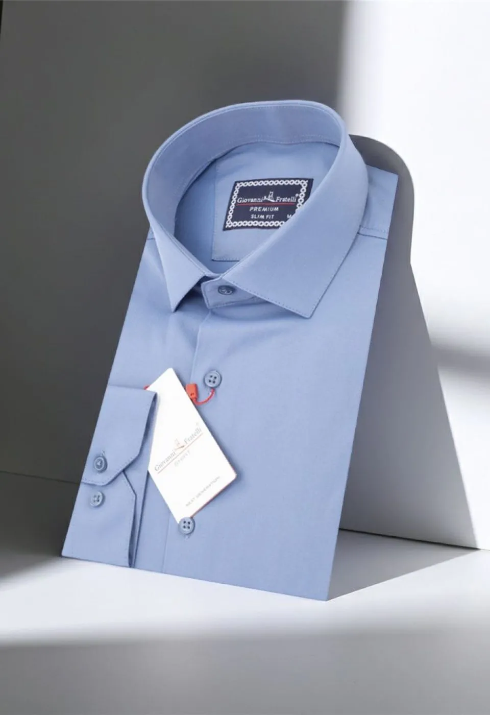 Slim Fit Uzun Kol Düz Renk Saten Erkek Gömlek 3GMK313030011 - Giovanni Fratelli