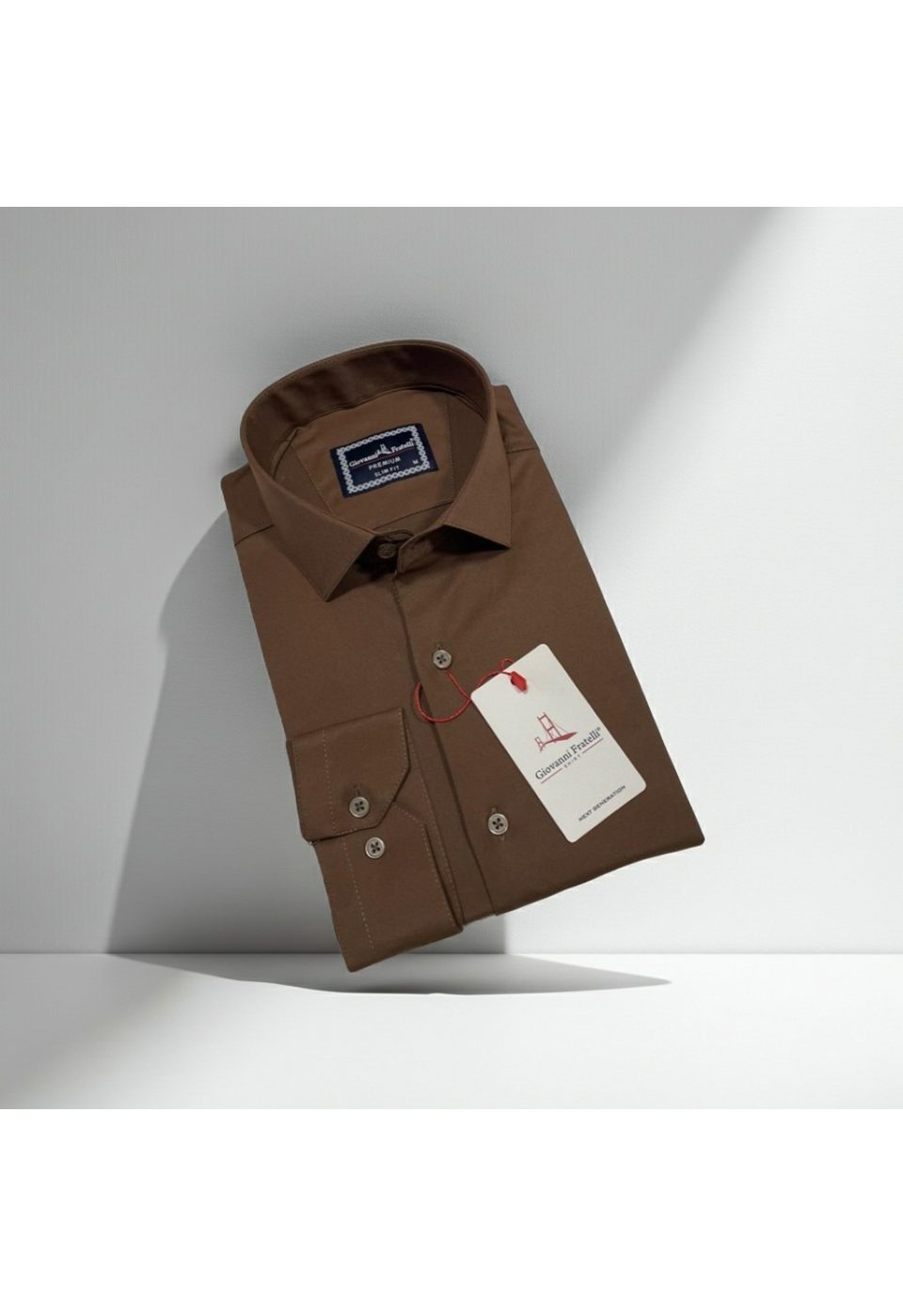 Slim Fit Uzun Kol Düz Renk Saten Erkek Gömlek 3GMK313030013 - Giovanni Fratelli
