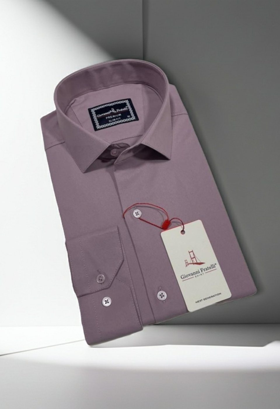 Slim Fit Uzun Kol Düz Renk Saten Erkek Gömlek 3GMK313030014 - Giovanni Fratelli