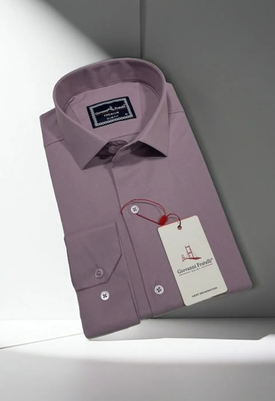 Slim Fit Uzun Kol Düz Renk Saten Erkek Gömlek 3GMK313030014 - Giovanni Fratelli