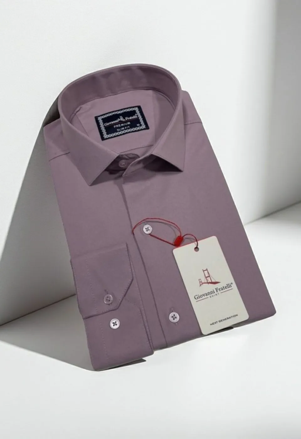 Slim Fit Uzun Kol Düz Renk Saten Erkek Gömlek 3GMK313030014 - Giovanni Fratelli