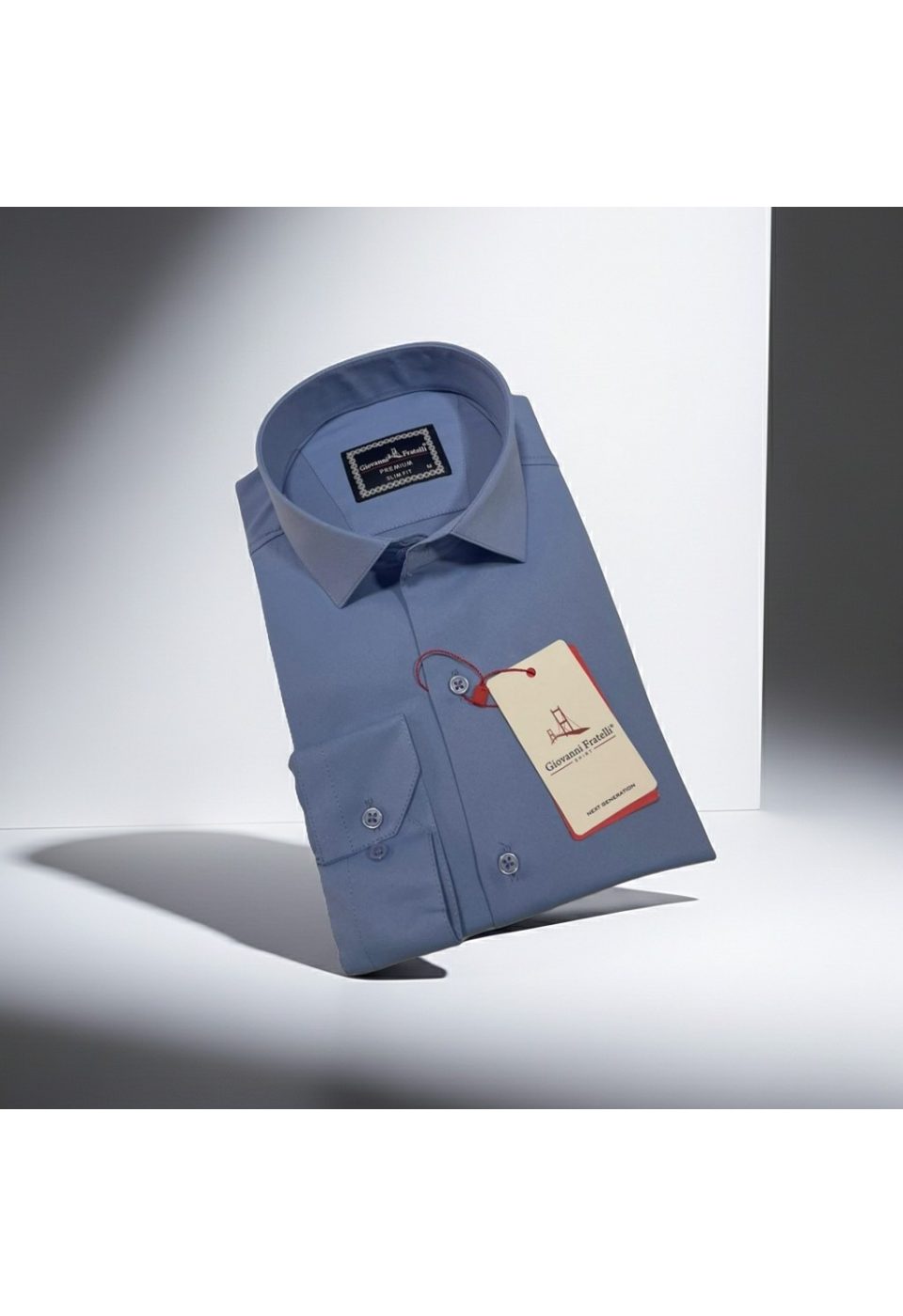 Slim Fit Uzun Kol Düz Renk Saten Erkek Gömlek 3GMK313030016 - Giovanni Fratelli